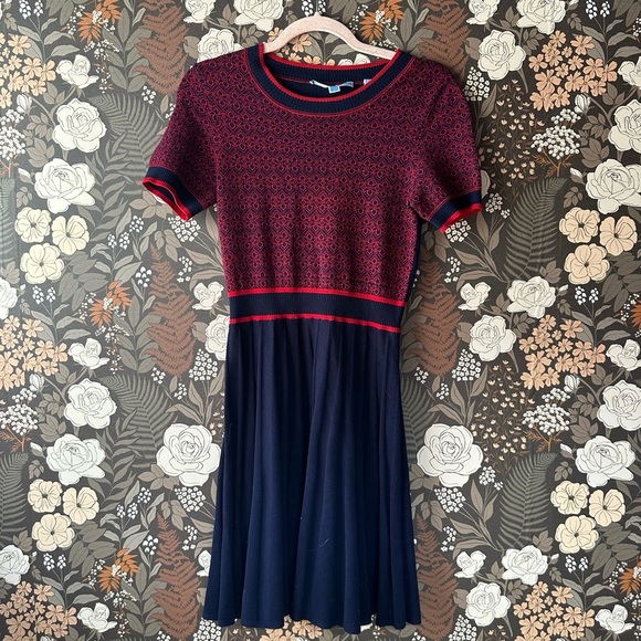 Draper James Burgundy and Navy Mini Dress - Picture 5 of 8